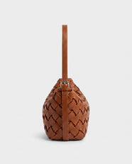Umi Woven Slouch Hobo in Cognac