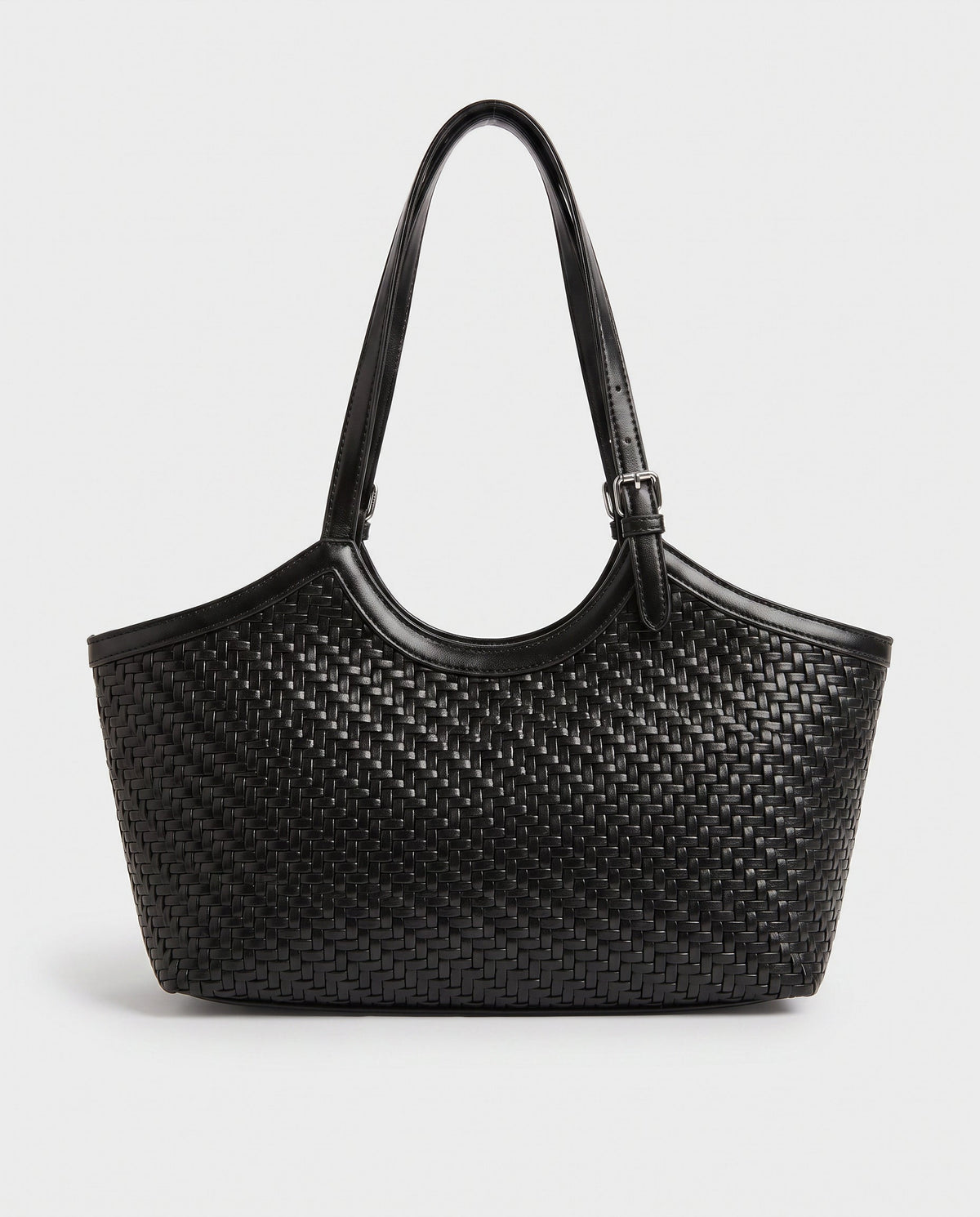 Kaori Woven Basket Tote in Black - view 1