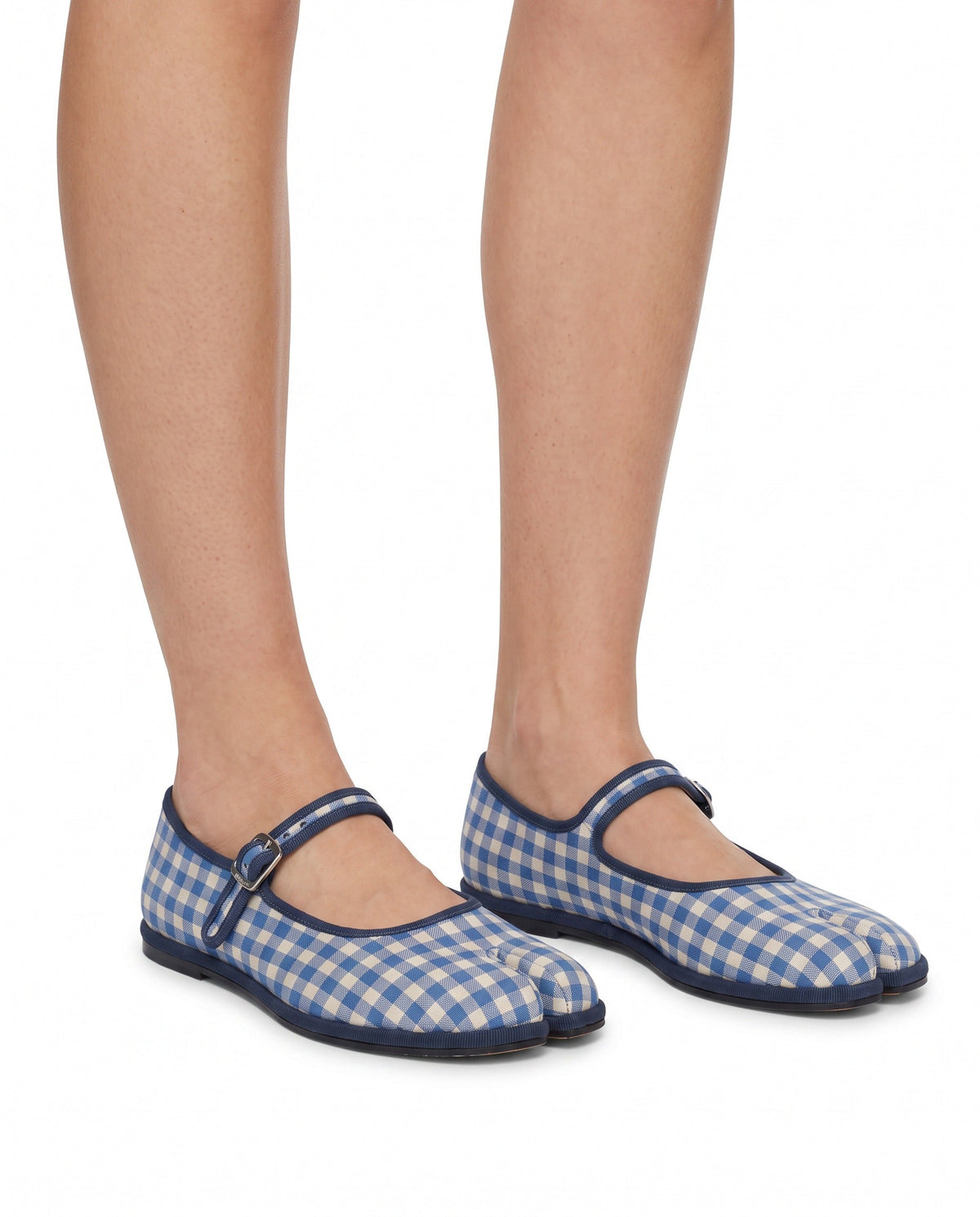Haru Tabi Mary Jane in Blue Gingham