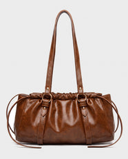 Nagi Ruched Shoulder Bag in Cognac