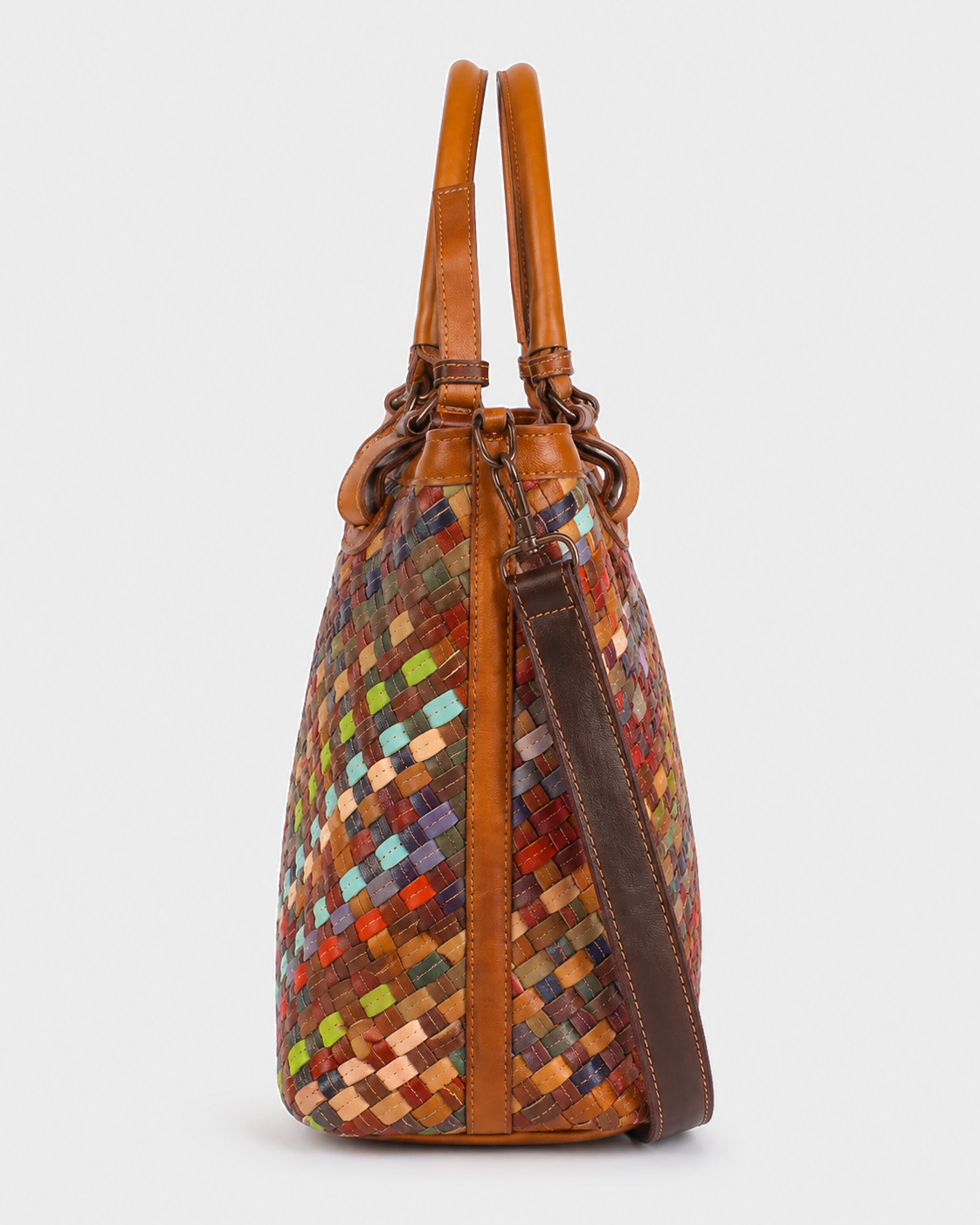 Manami Patchwork Woven Tote in Multicolour