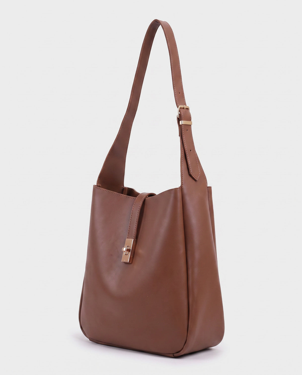 Kasumi Turn-Lock Shoulder Bag in Caramel