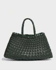 Saki Woven Market Bag in Forest Green - view 1