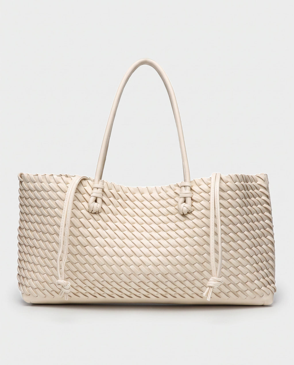 Rei Woven East-West Tote in Cream - view 1