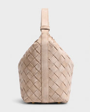 Kiyomi Woven Mini Hobo in Beige