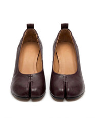 Asuka Tabi Block-Heel Pump in Brown