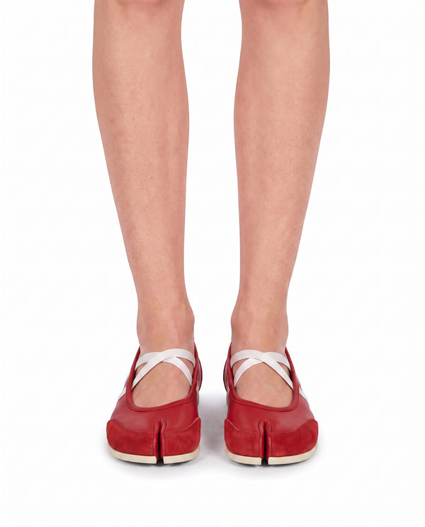 Sana Tabi Mary Jane in Crimson, on-model