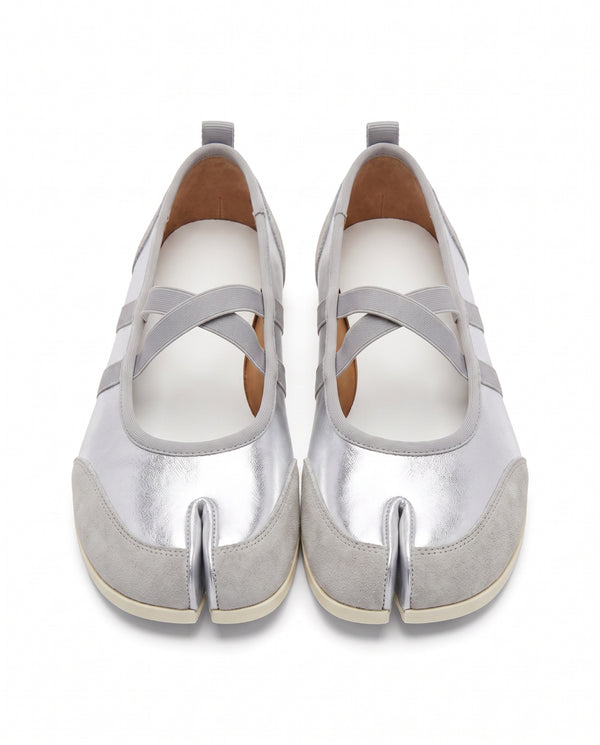 Sana Tabi Mary Jane in Silver, frontpair