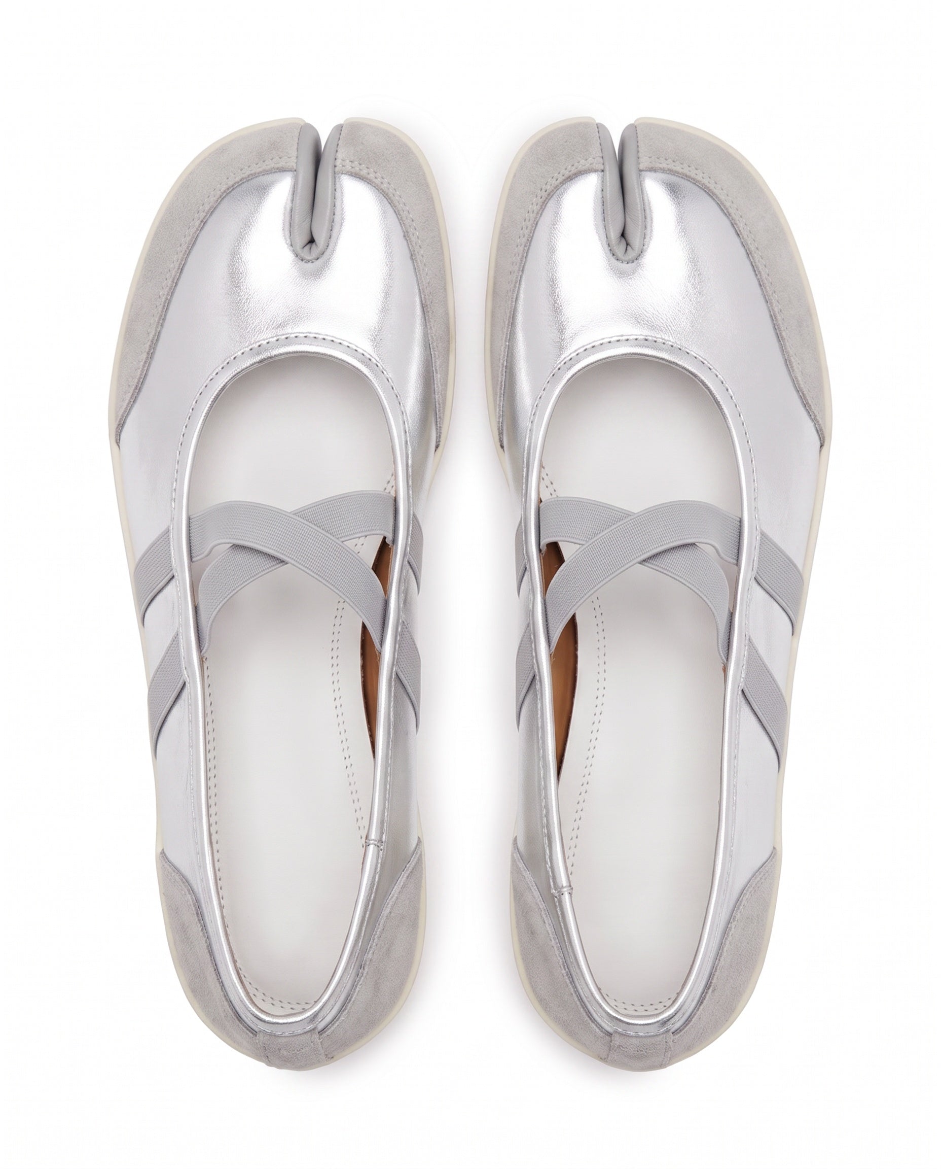 Sana Tabi Mary Jane in Silver, topdown