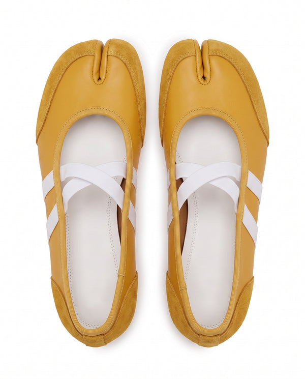 Sana Tabi Mary Jane in Mustard, topdown