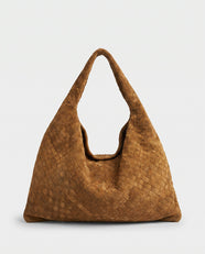 Shiori Woven Slouch Bag in Tan - view 1