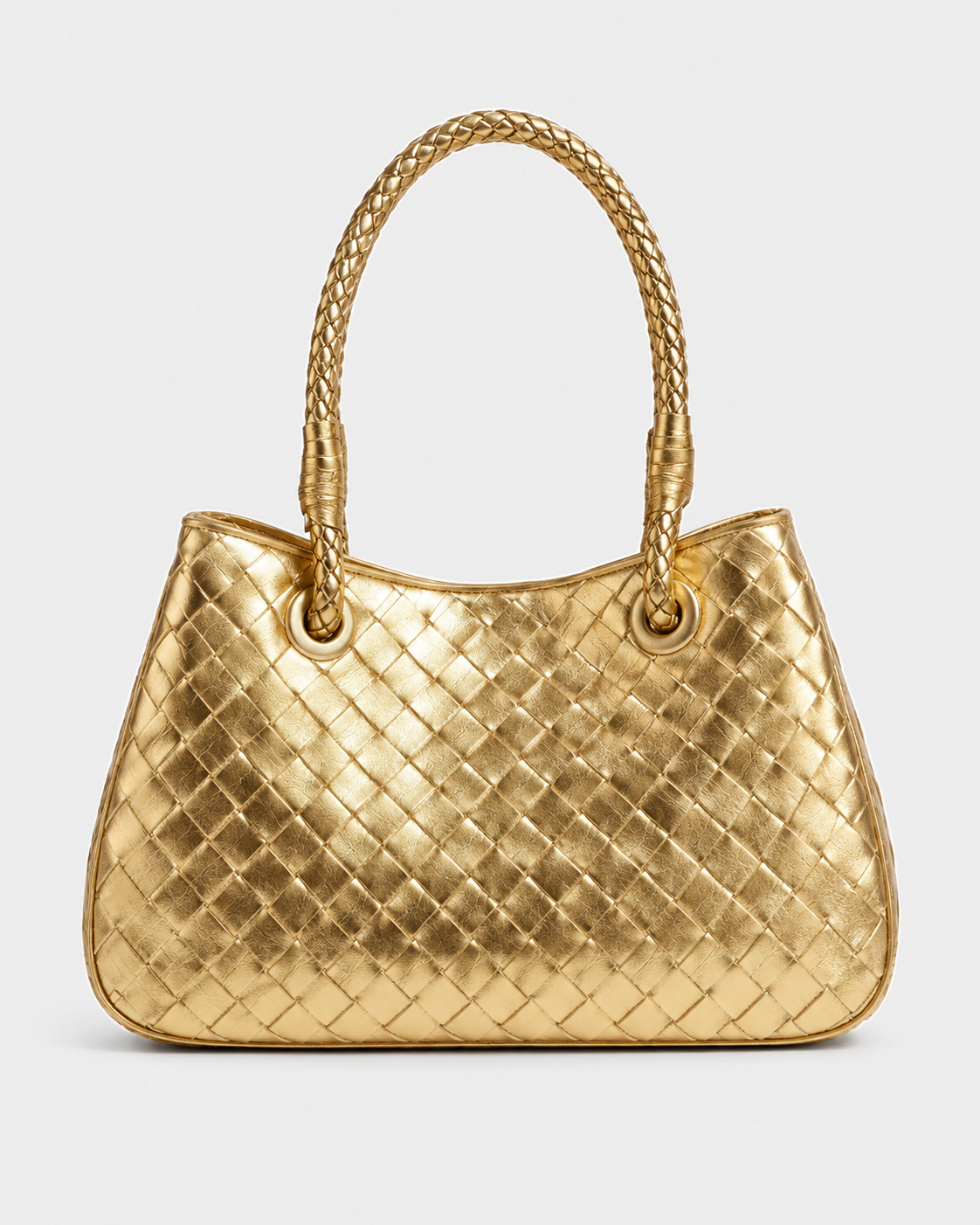 Tsubaki Woven Shoulder Tote in Gold