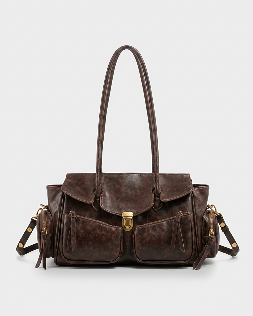 Konomi Cargo Shoulder Bag in Espresso