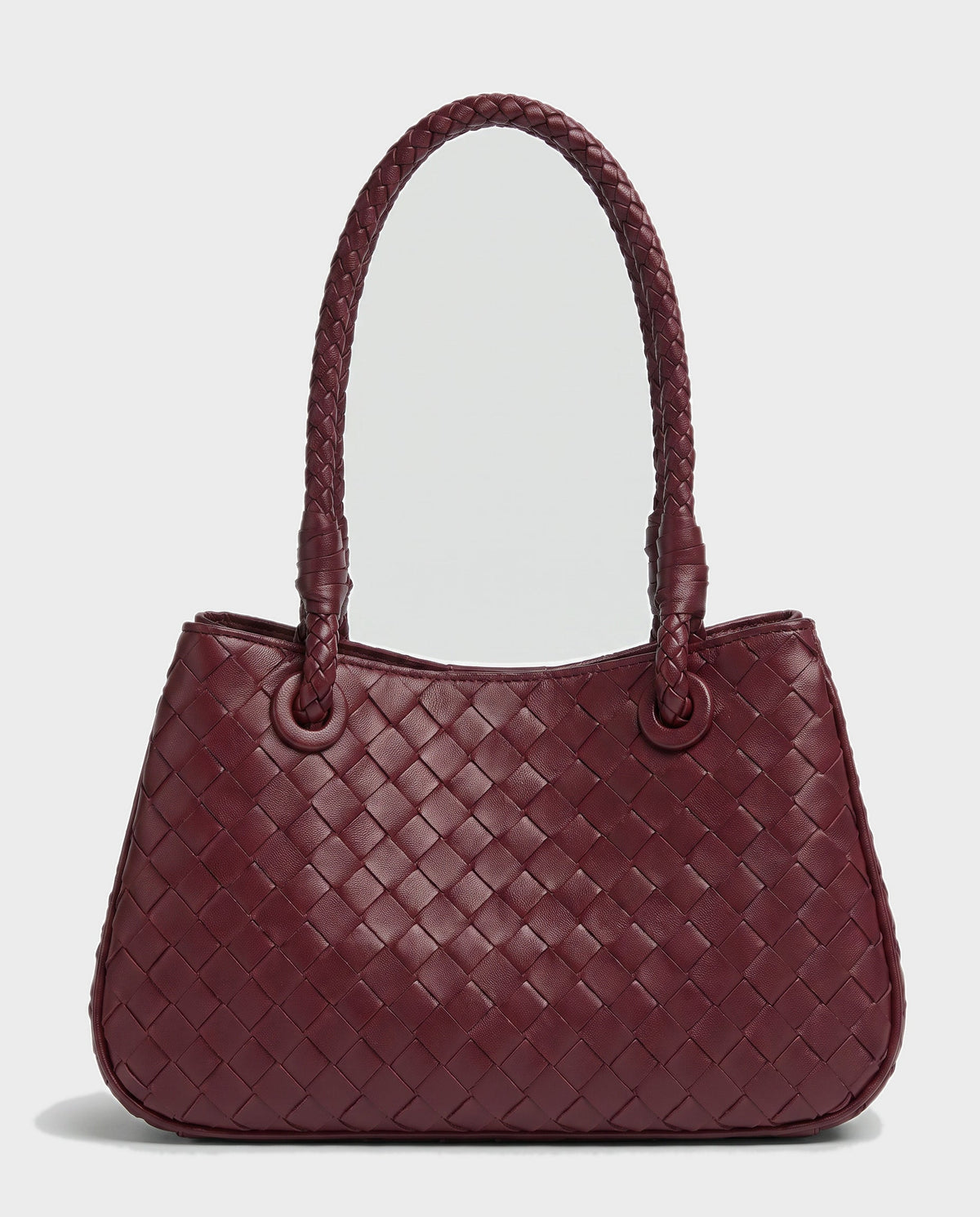 Tsubaki Woven Shoulder Tote in Burgundy - view 1