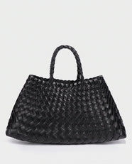 Saki Woven Market Bag in Black - view 1