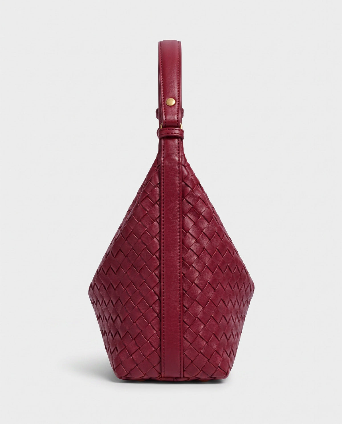 Yoko Woven Crescent Bag in Cherry Red