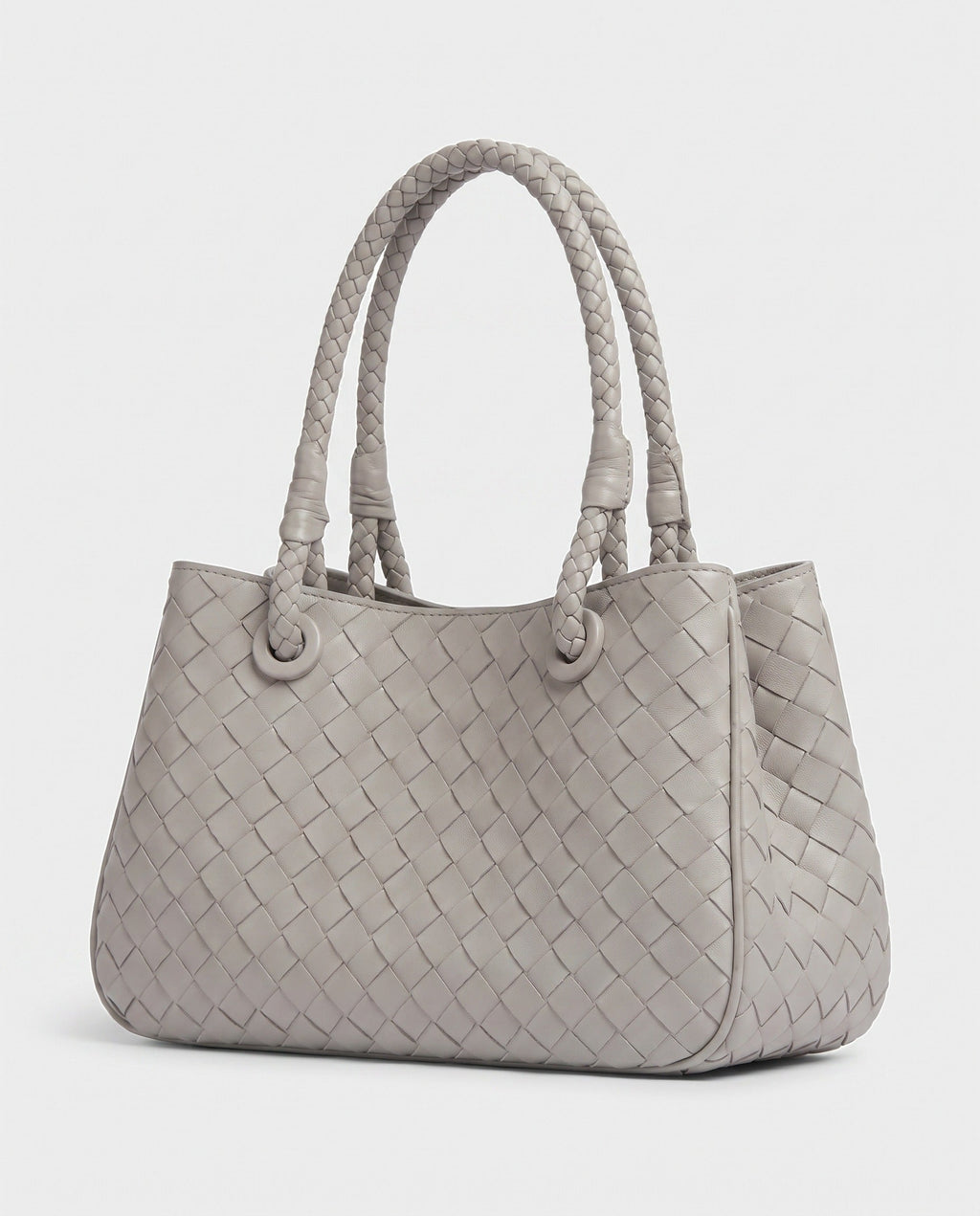Tsubaki Woven Shoulder Tote in Dove Grey