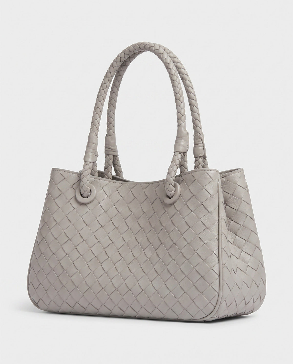 Tsubaki Woven Shoulder Tote in Dove Grey