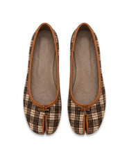 Ayame Tabi Ballet Flat in Coffee Check