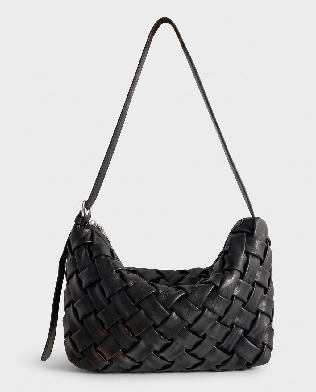 Umi Woven Slouch Hobo in Black