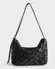 Umi Woven Slouch Hobo in Black