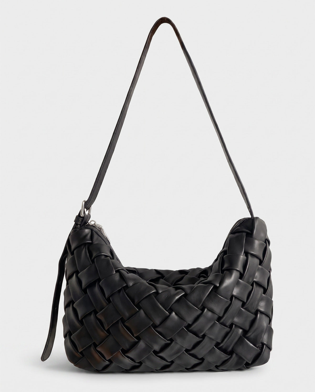 Umi Woven Slouch Hobo in Black
