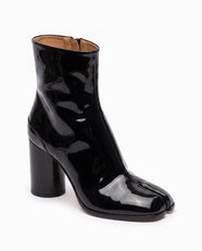 Ginza Tabi Ankle Boot in Black Patent