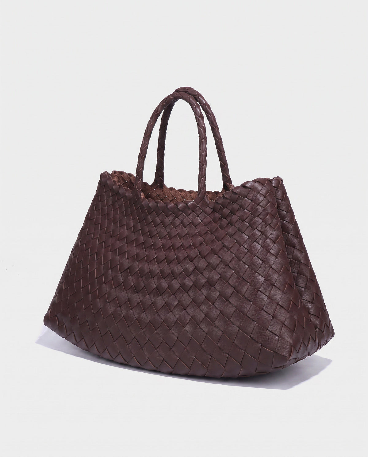 Saki Woven Market Bag in Dark Brown