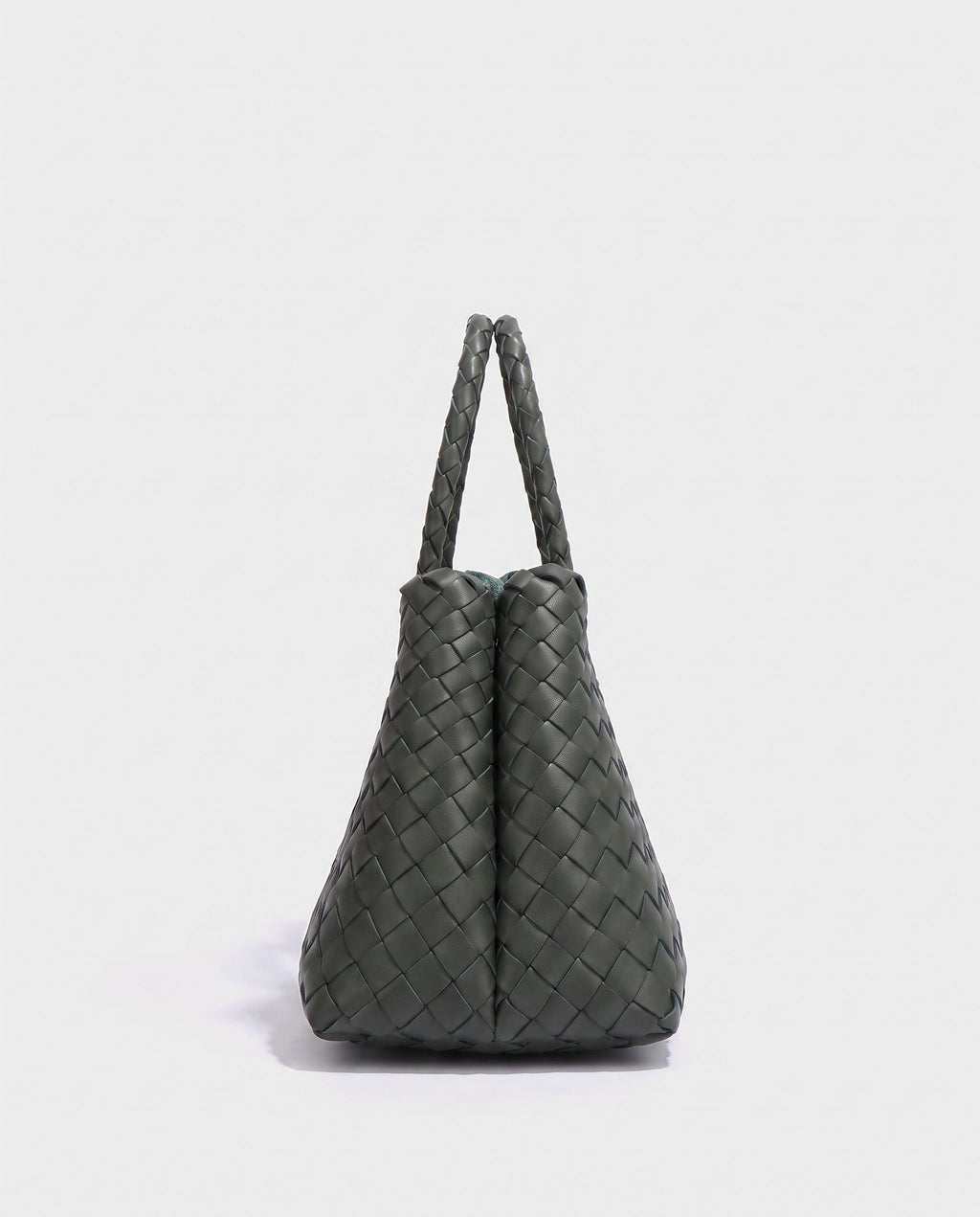 Saki Woven Market Bag in Forest Green
