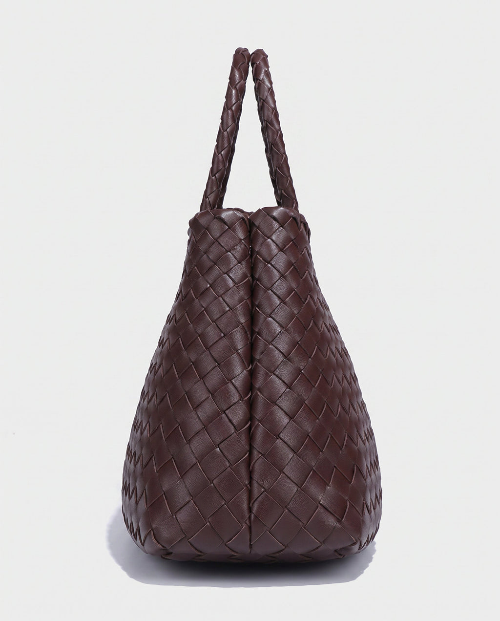 Saki Woven Market Bag in Dark Brown - view 2