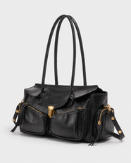 Konomi Cargo Shoulder Bag in Black
