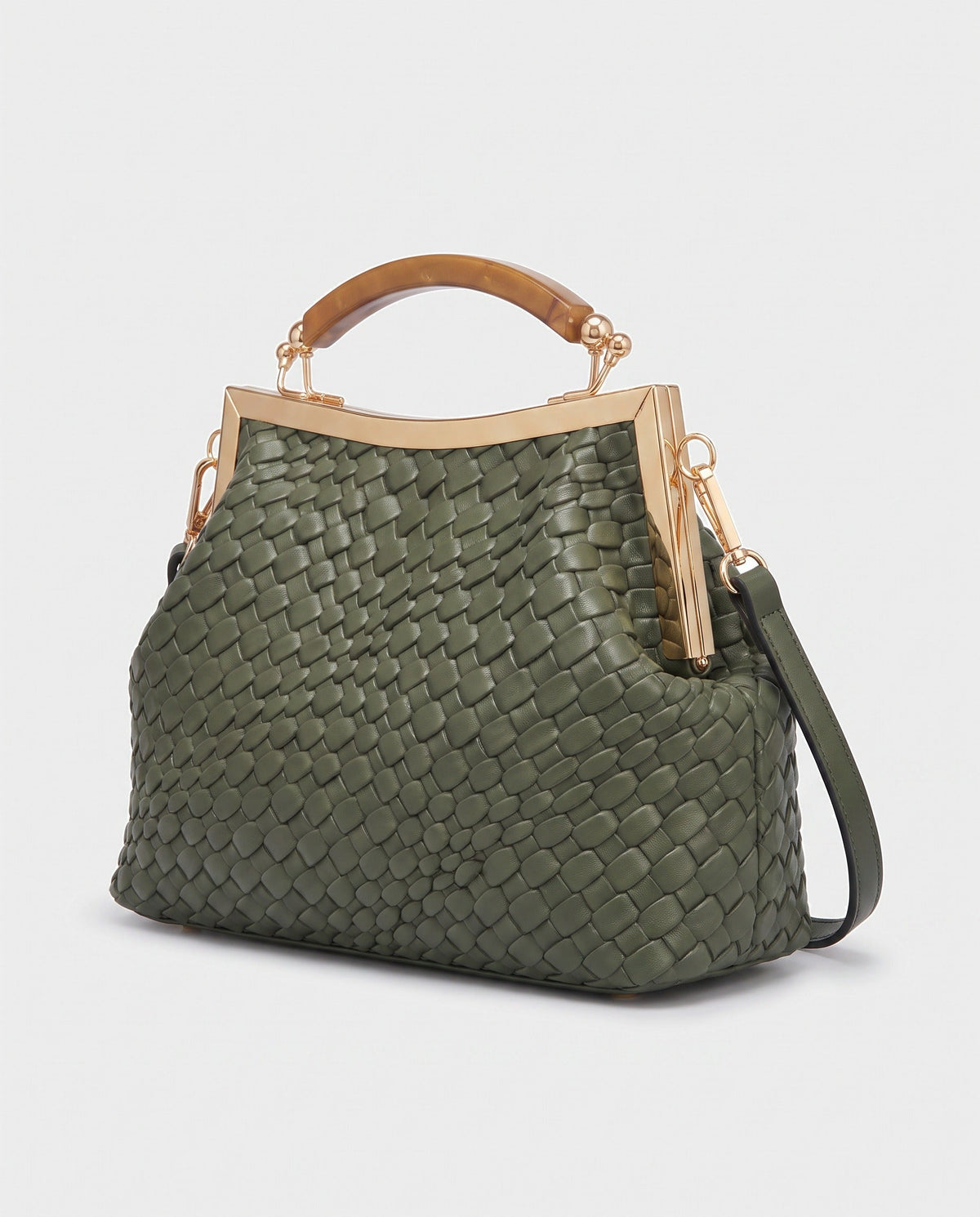 Mei Woven Frame Bag in Olive