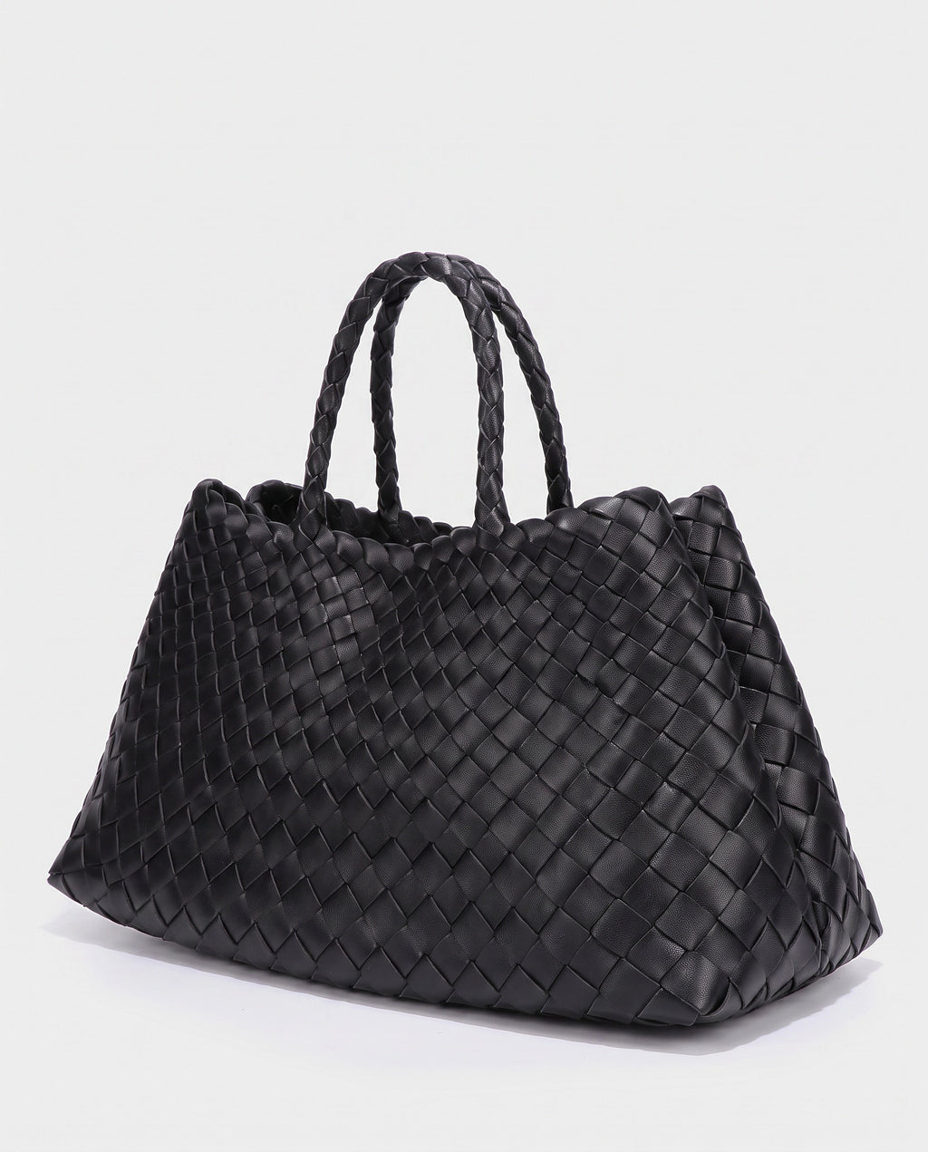 Saki Woven Market Bag in Black