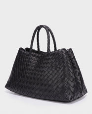 Saki Woven Market Bag in Black
