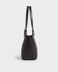 Kaori Woven Basket Tote in Black