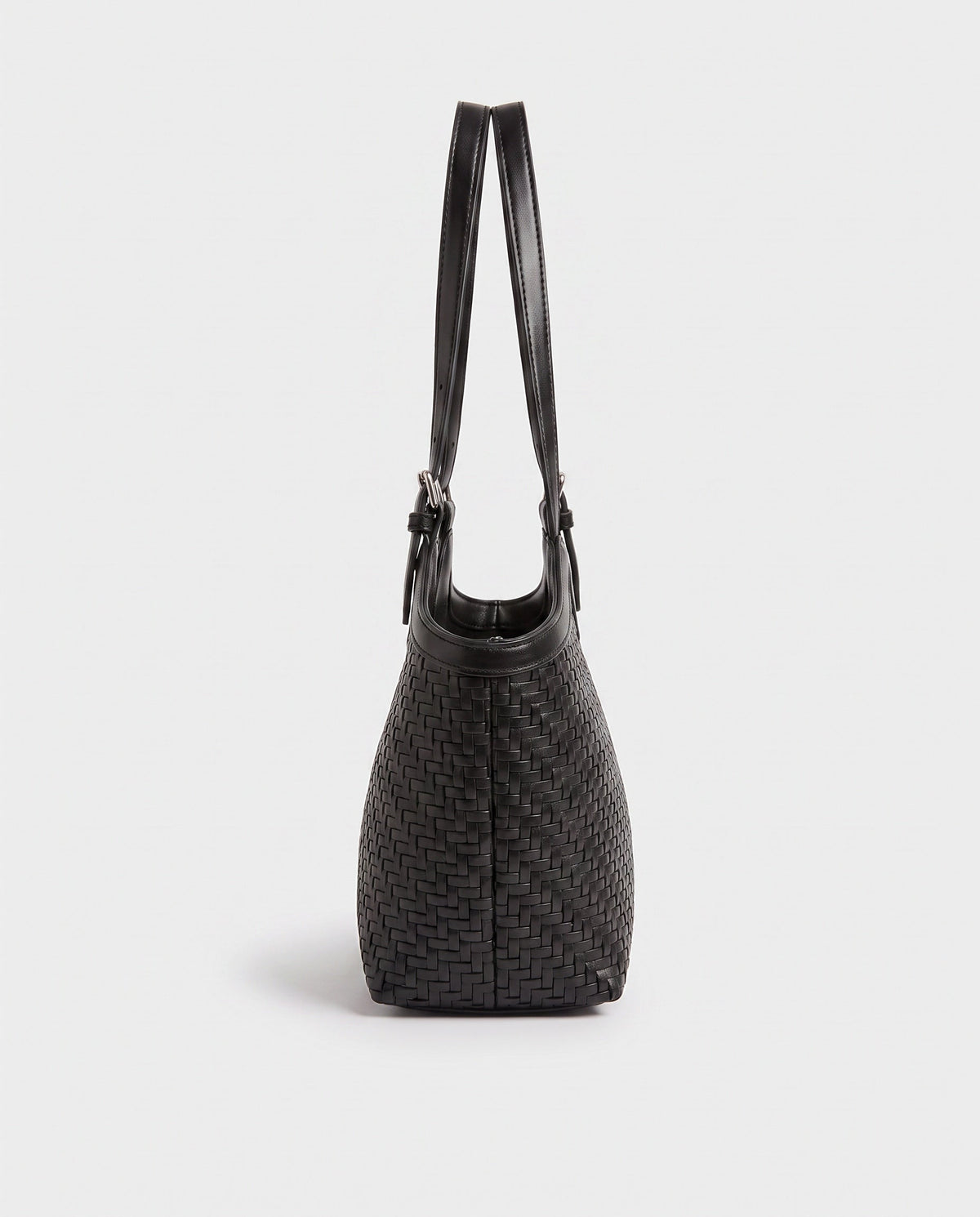 Kaori Woven Basket Tote in Black