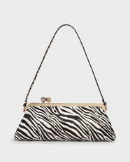 Chika Clasp-Frame Bag in Zebra