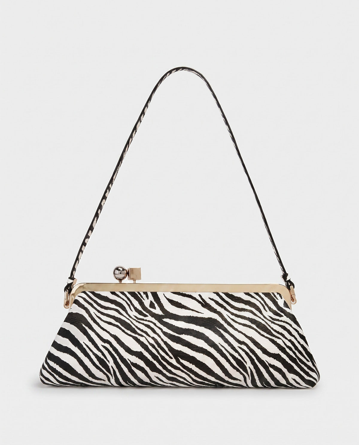 Chika Clasp-Frame Bag in Zebra