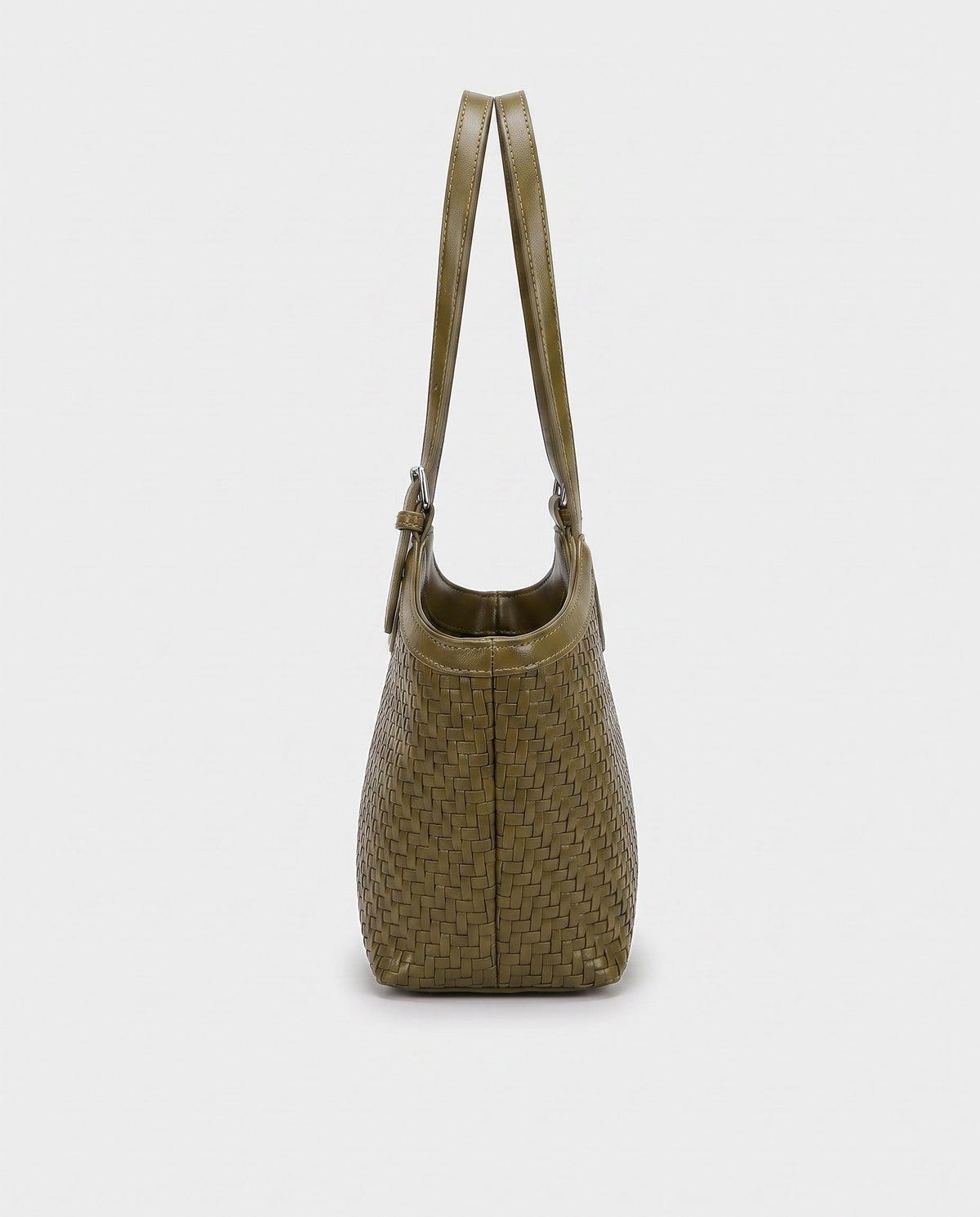 Kaori Woven Basket Tote in Olive