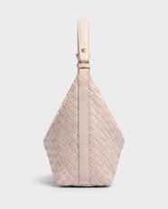 Yoko Woven Crescent Bag in Cream