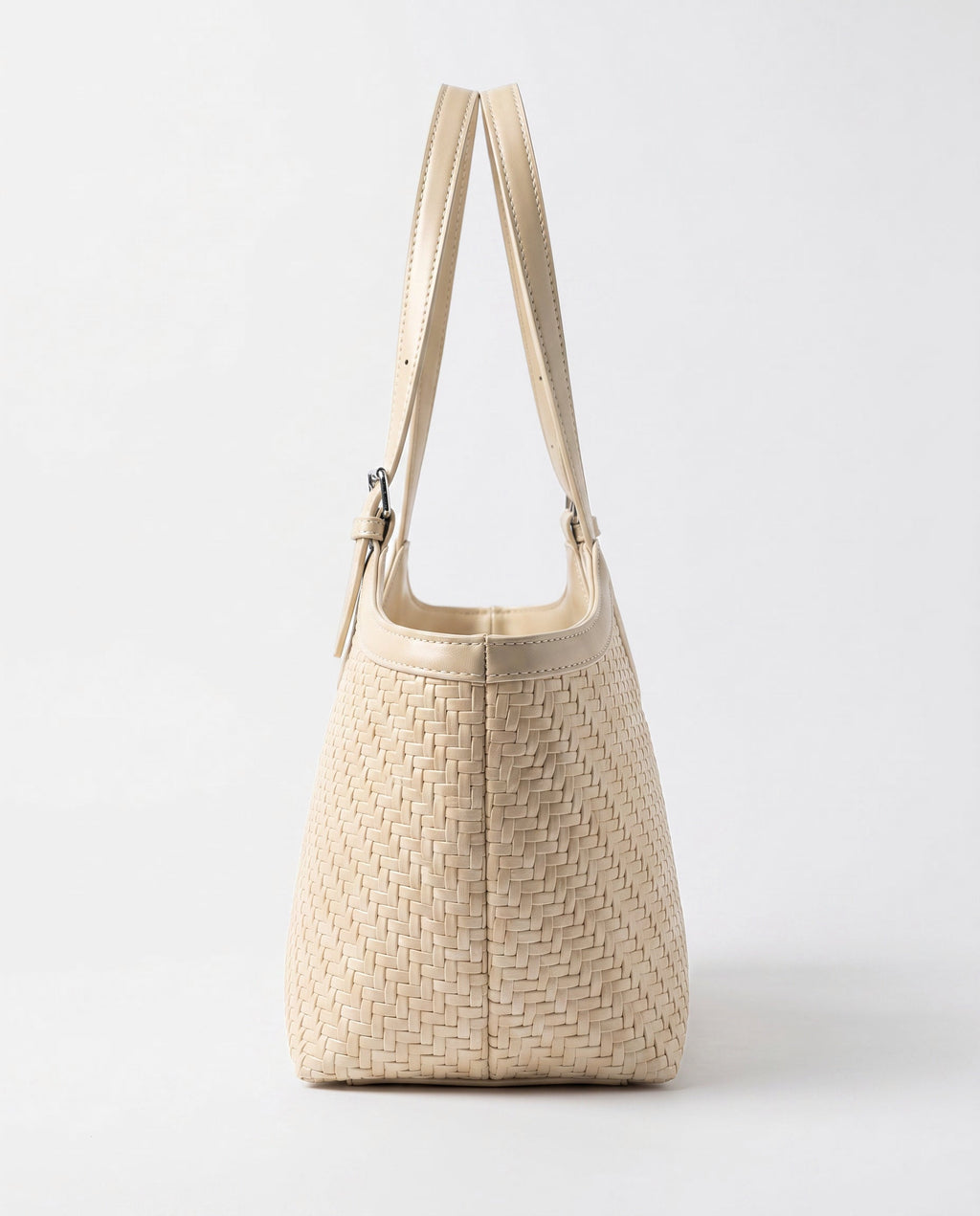 Kaori Woven Basket Tote in Cream - view 2