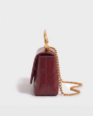 Sayo Safety-Pin Bag in Wine Red