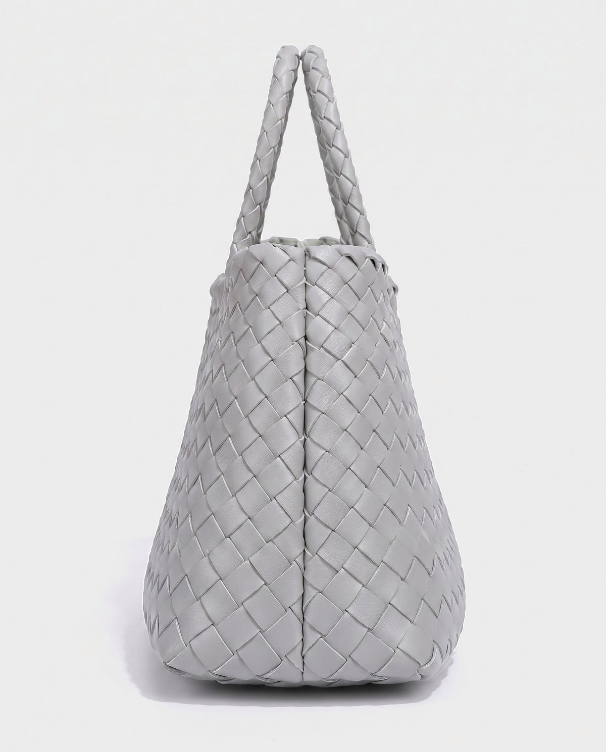 Saki Woven Market Bag in Light Grey - view 2