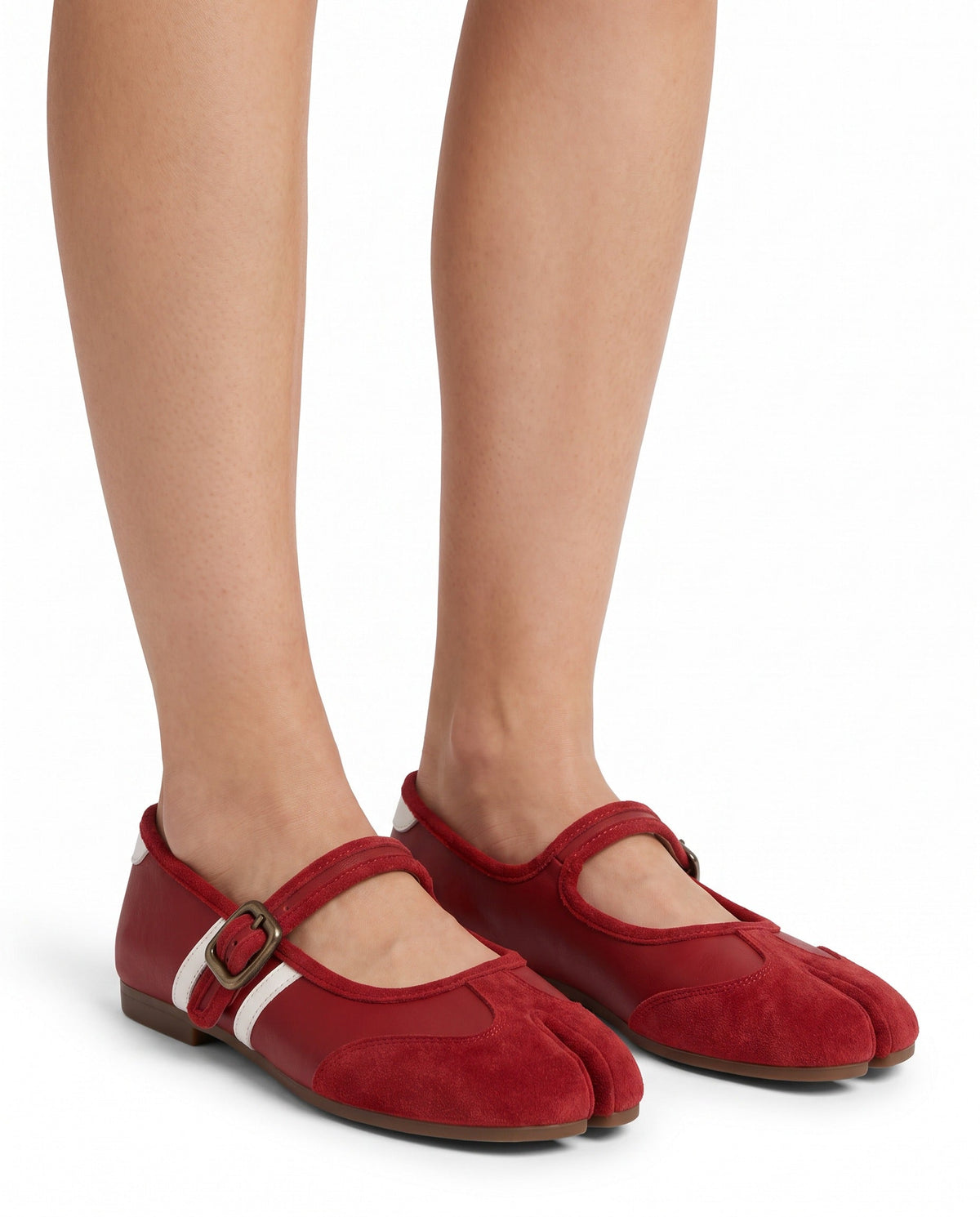 Akari Tabi Two-Tone Mary Jane in Red