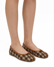 Ayame Tabi Ballet Flat in Coffee Check