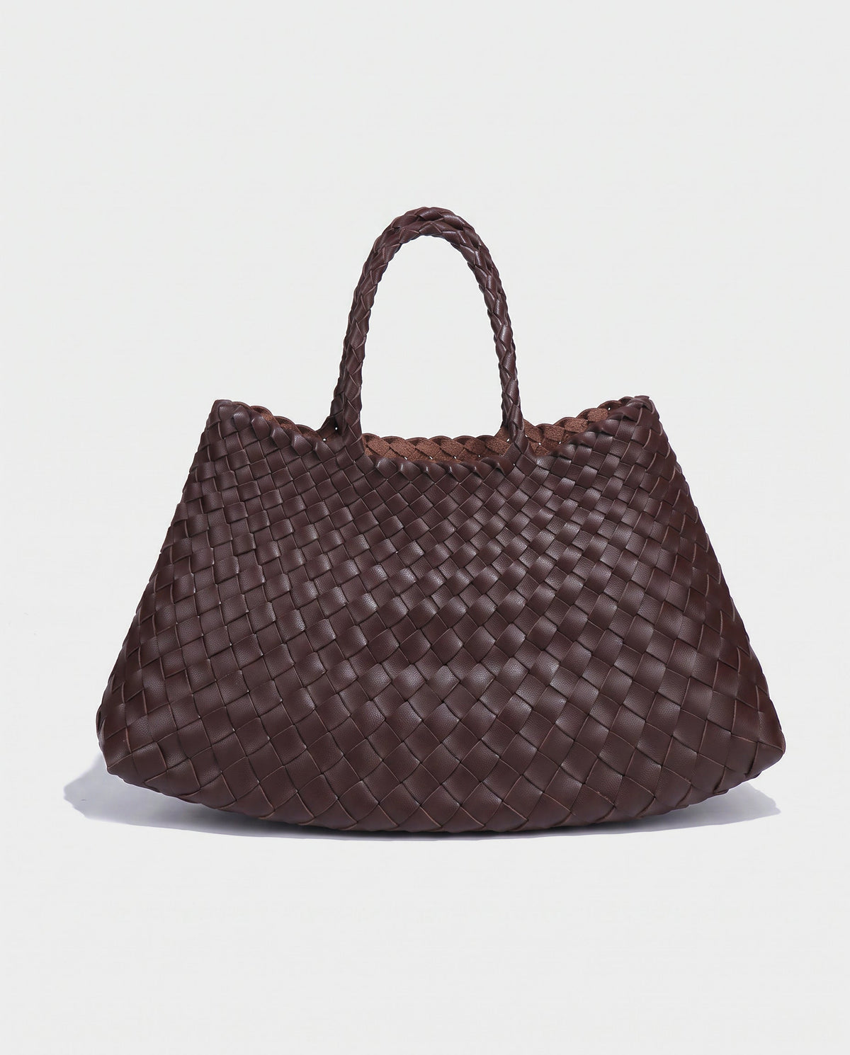 Saki Woven Market Bag in Dark Brown - view 1