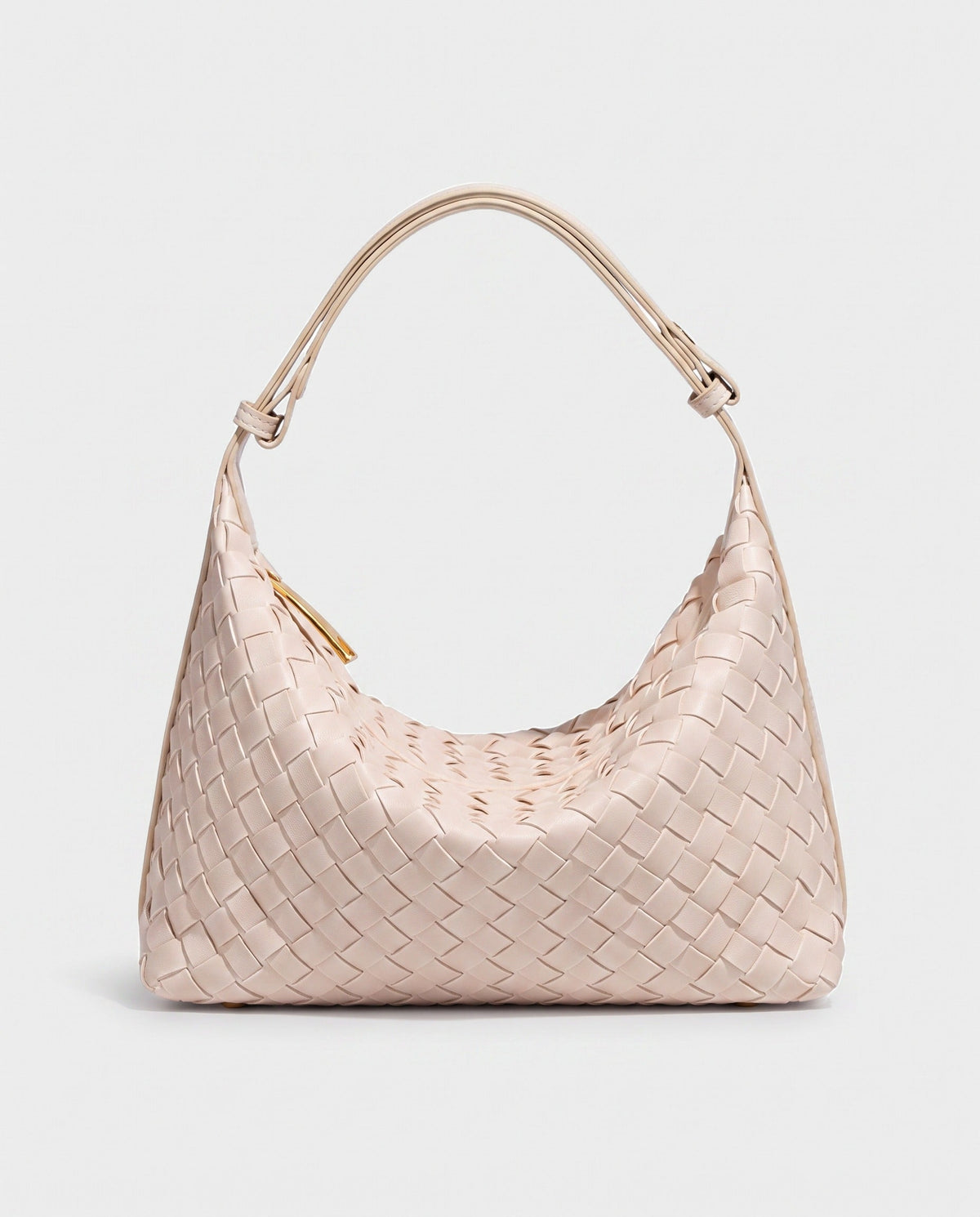 Yoko Woven Crescent Bag in Cream