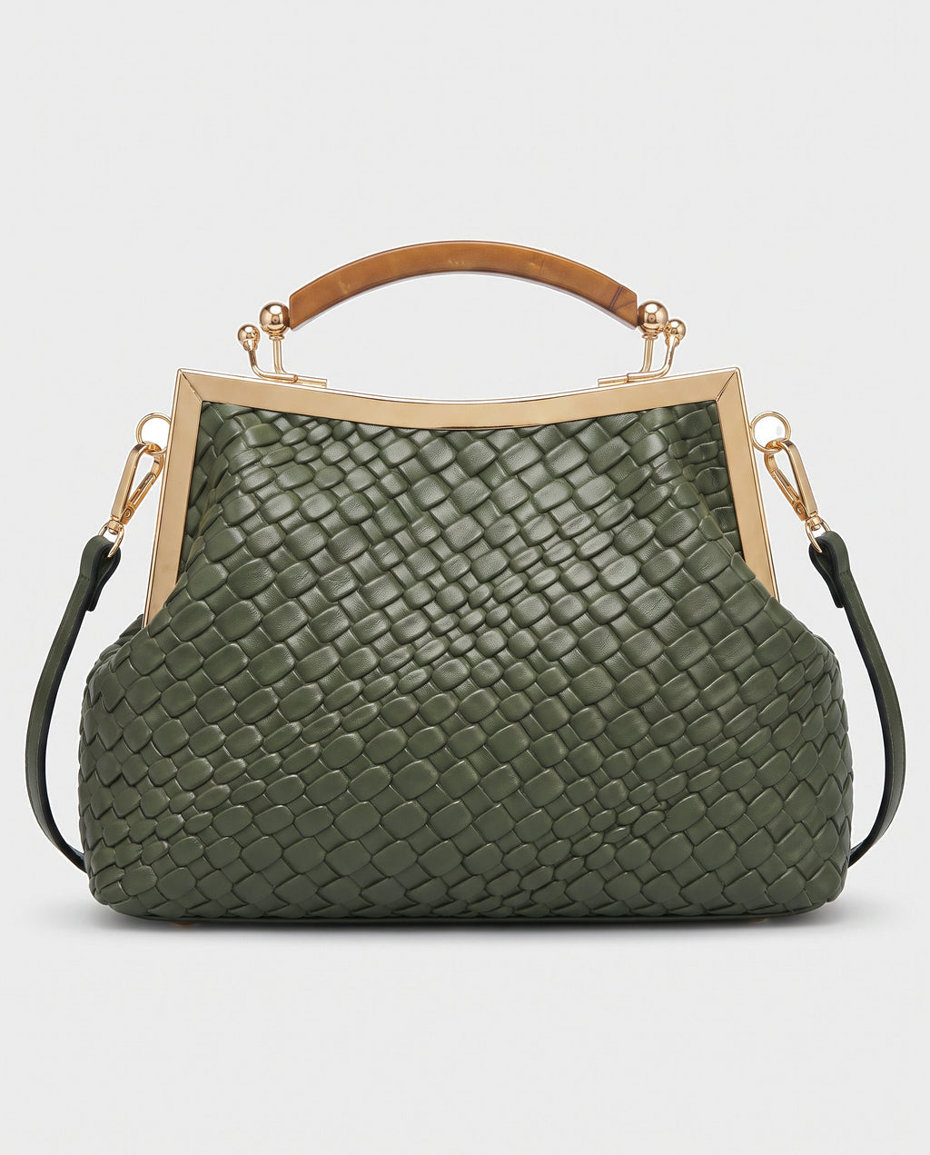 Mei Woven Frame Bag in Olive - view 1