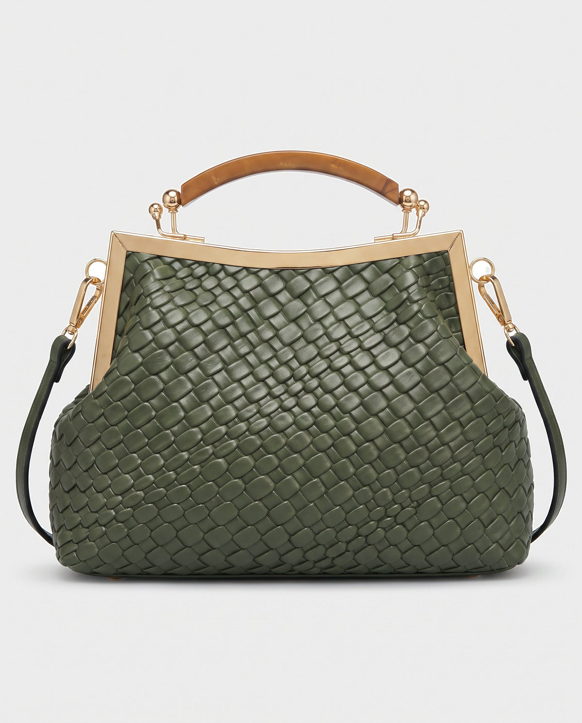 Mei Woven Frame Bag in Olive - view 1