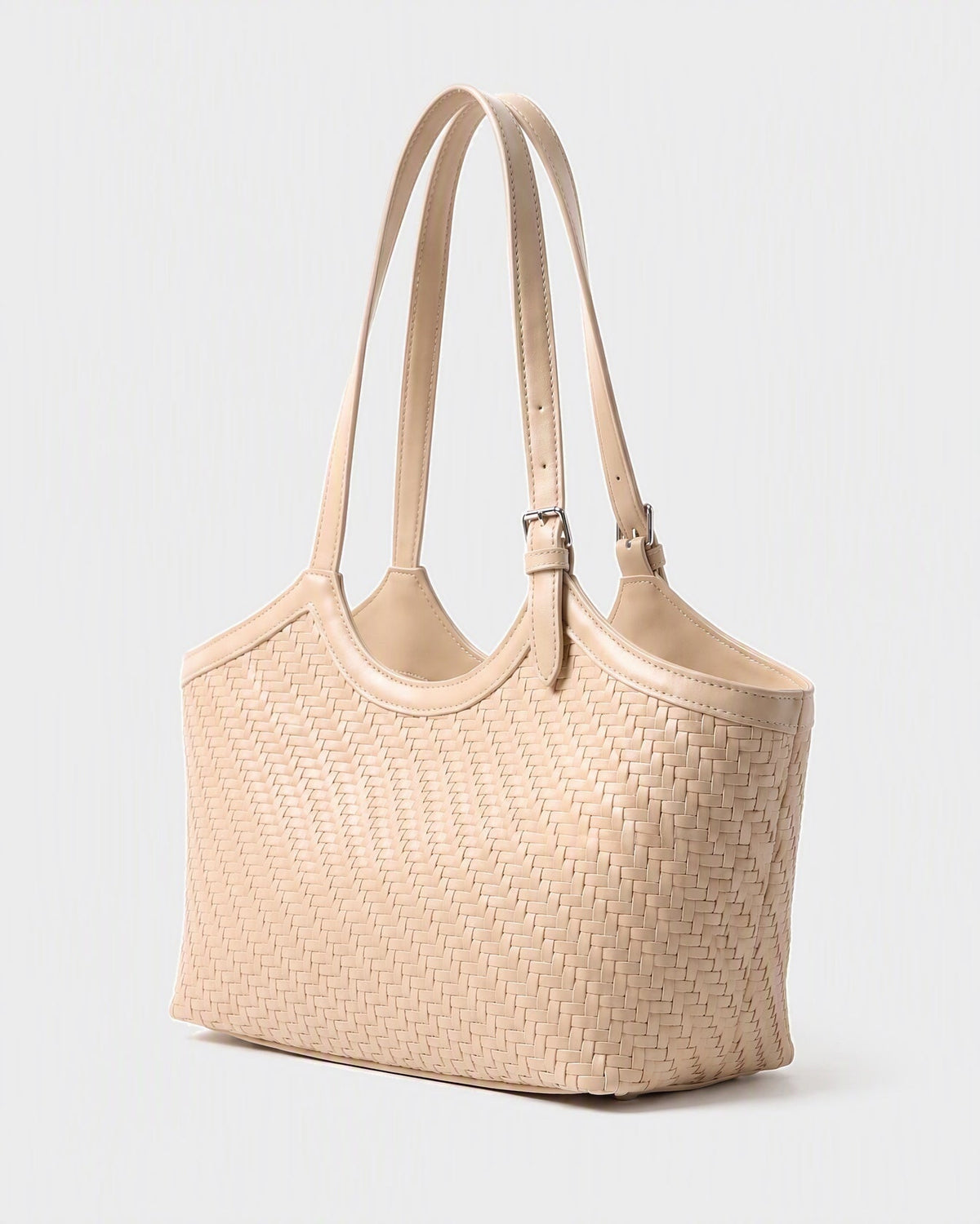Kaori Woven Basket Tote in Cream